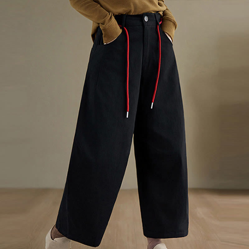 Buddha Stones Schlichte Baumwollhose für Damen, lässige Größe 7-8 mit Taschen - Schwarz - US8-10, UK/AU12-14, EU40-42 (2XL) - image 11