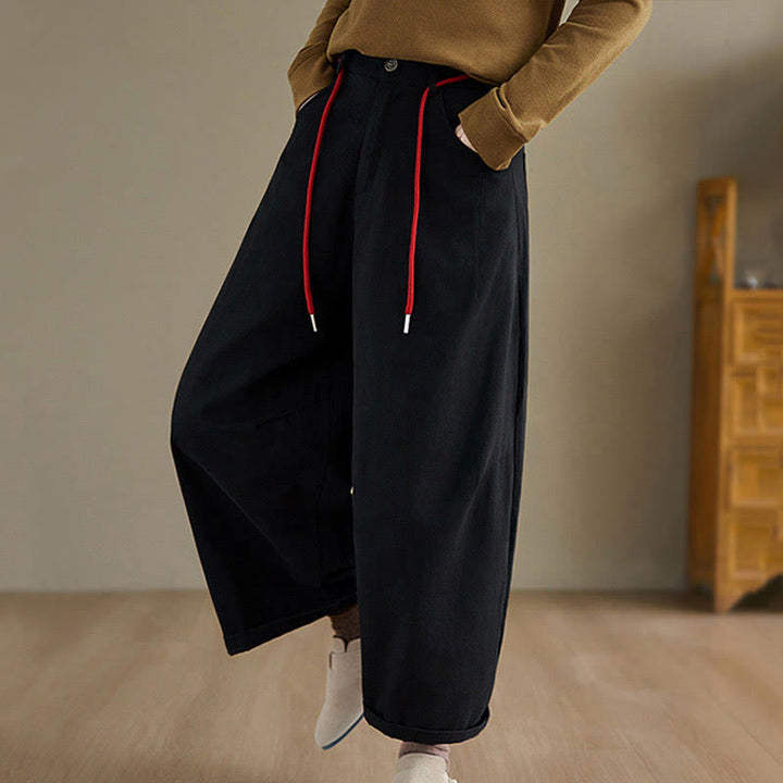 Buddha Stones Schlichte Baumwollhose für Damen, lässige Größe 7-8 mit Taschen - image 13