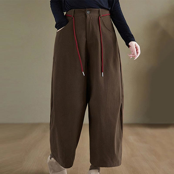 Buddha Stones Schlichte Baumwollhose für Damen, lässige Größe 7-8 mit Taschen - image 8
