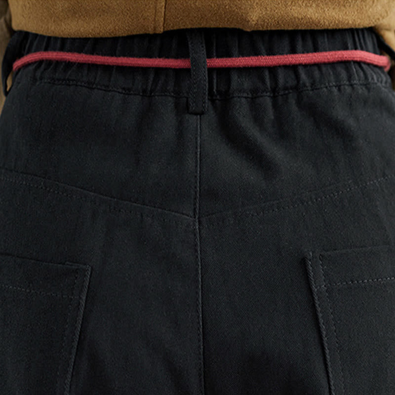 Buddha Stones Schlichte Baumwollhose für Damen, lässige Größe 7-8 mit Taschen - image 16