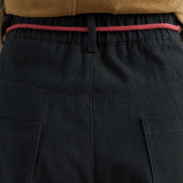 Buddha Stones Schlichte Baumwollhose für Damen, lässige Größe 7-8 mit Taschen - image 16
