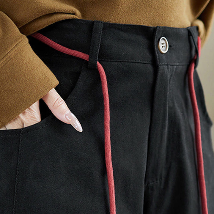 Buddha Stones Schlichte Baumwollhose für Damen, lässige Größe 7-8 mit Taschen - image 18