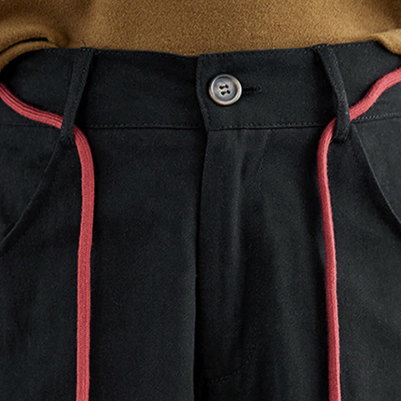 Buddha Stones Schlichte Baumwollhose für Damen, lässige Größe 7-8 mit Taschen - image 17
