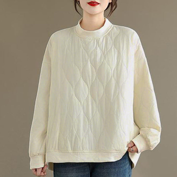 Buddha Stones Herbst-Sweatshirt aus Baumwolle mit Taschen, Rundhalsausschnitt, langen Ärmeln und festem Design, einfarbig und geschwungen - Weiß - US14, UK/AU18, EU46 (2XL) - image 5