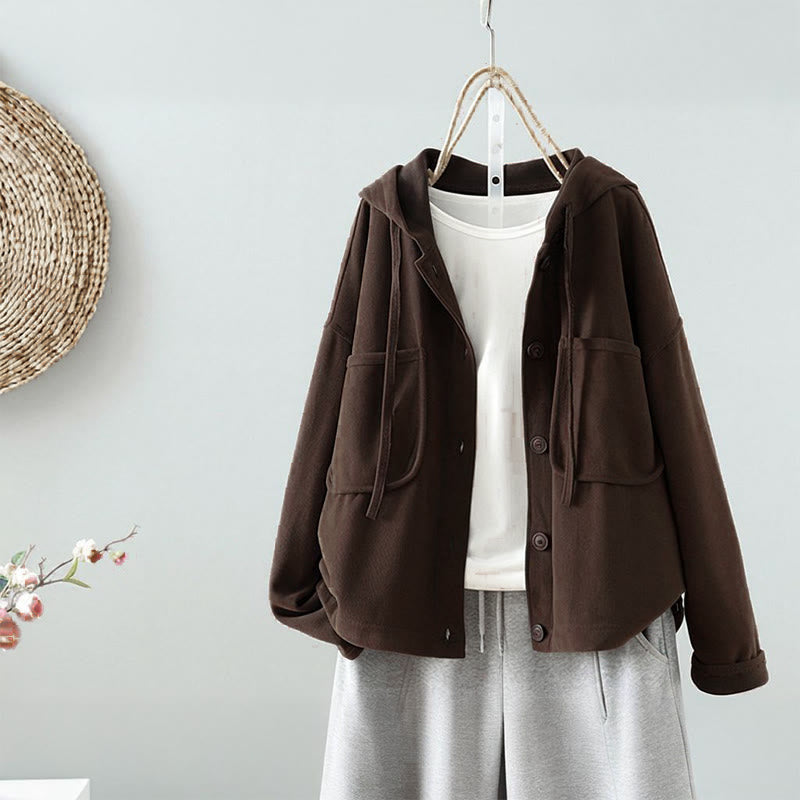 Damen-Strickjacke mit Buddha Stones, einfarbig, mit Knöpfen, Ziertasche und langen Ärmeln - Sattelbraun - US8-10, UK/AU12-14, EU40-42 (2XL) - image 0