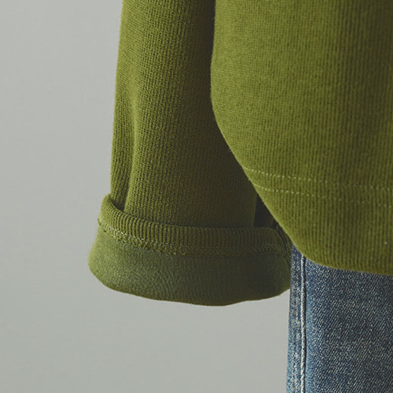 Damen-Strickjacke mit Buddha Stones, einfarbig, mit Knöpfen, Ziertasche und langen Ärmeln - image 12