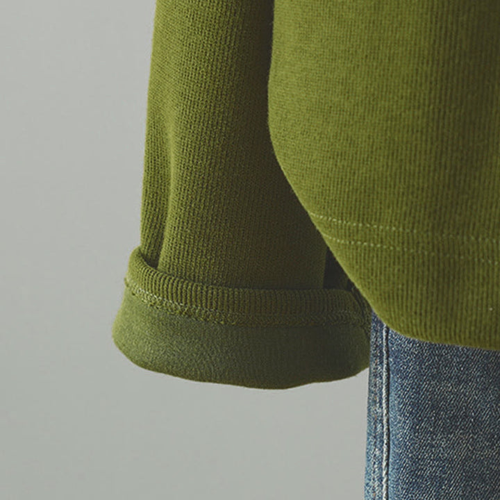 Damen-Strickjacke mit Buddha Stones, einfarbig, mit Knöpfen, Ziertasche und langen Ärmeln - image 12