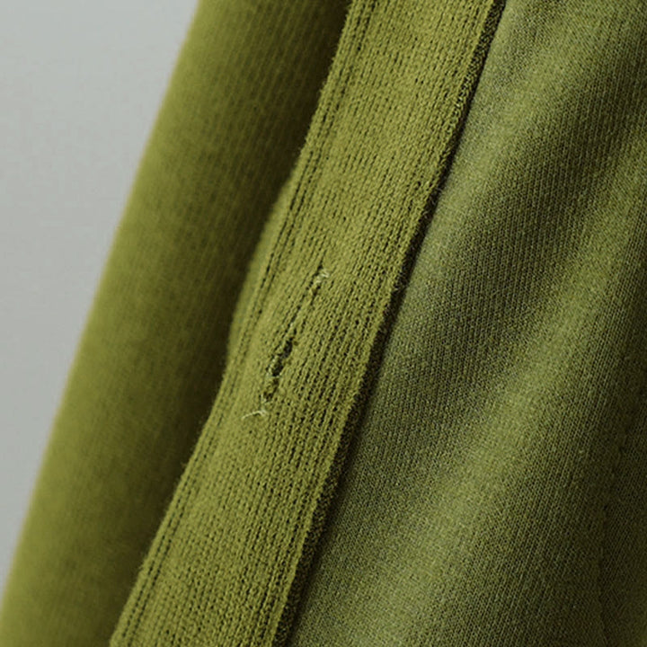 Damen-Strickjacke mit Buddha Stones, einfarbig, mit Knöpfen, Ziertasche und langen Ärmeln - image 15