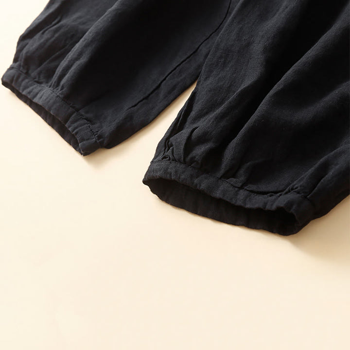 Buddha Stones Commute Damen-Haremshose aus Baumwolle, schlicht, mit Taschen - image 11