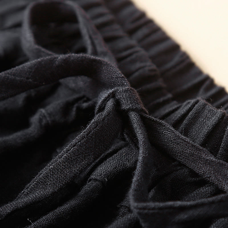 Buddha Stones Commute Damen-Haremshose aus Baumwolle, schlicht, mit Taschen - image 7