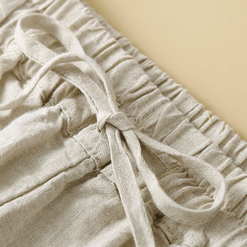 Buddha Stones Commute Damen-Haremshose aus Baumwolle, schlicht, mit Taschen - image 14