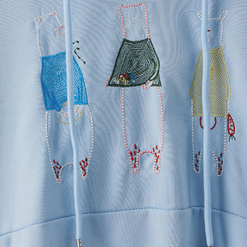 Buddha Stones ​​Herbststickerei Bär Langarm Damen-Hoodie - image 13