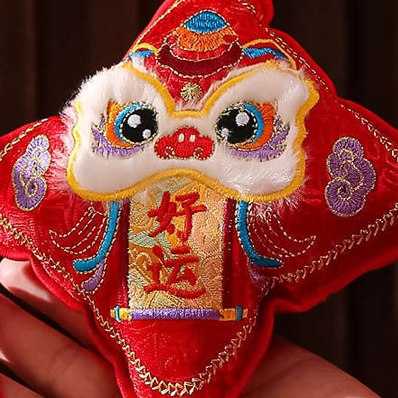 Buddha Stones -Stickerei, Jahr des Pferdes, Fu-Zeichen, Kupfermünzenform, rote Schnur, Hängedekoration - image 10