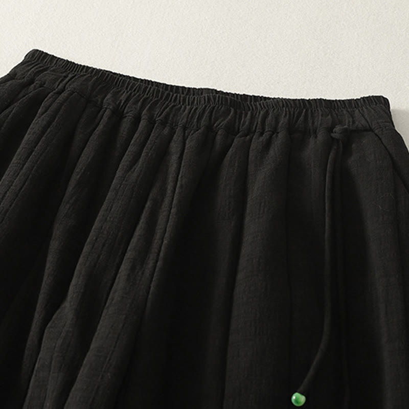 Buddha Stones Einfarbige, dicke Damenhose aus Baumwoll-Polyester-Mischgewebe mit Taschen - image 10