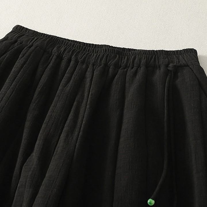 Buddha Stones Einfarbige, dicke Damenhose aus Baumwoll-Polyester-Mischgewebe mit Taschen - image 10