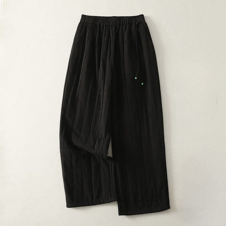 Buddha Stones Einfarbige, dicke Damenhose aus Baumwoll-Polyester-Mischgewebe mit Taschen - Schwarz - US 8-10, UK/AU 12-14, EU 40-42 (2XL) - image 8