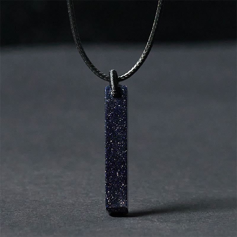 Buddha Stones, schwarzer Obsidian, blauer Sandstein, Transformations-Halskette mit Anhänger - Blauer Sandstein - image 6