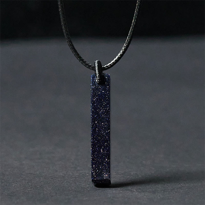 Buddha Stones, schwarzer Obsidian, blauer Sandstein, Transformations-Halskette mit Anhänger - Blauer Sandstein - image 6