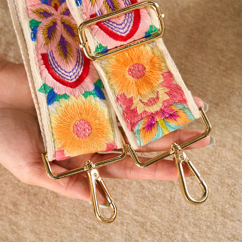 Buddha Stones, mehrfarbige Blumenstickerei, verstellbare Handtaschen, Umhängetaschen, Schultertaschenriemen - image 16