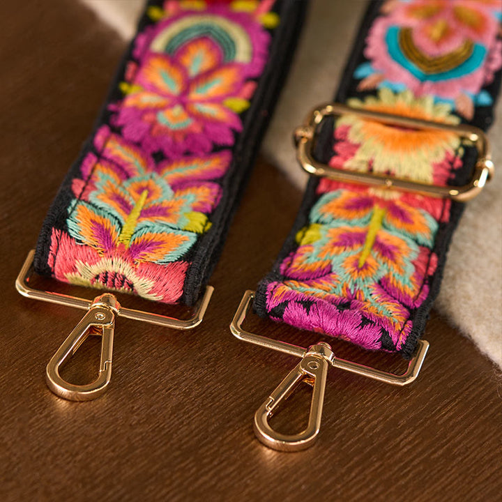 Buddha Stones, mehrfarbige Blumenstickerei, verstellbare Handtaschen, Umhängetaschen, Schultertaschenriemen - image 7