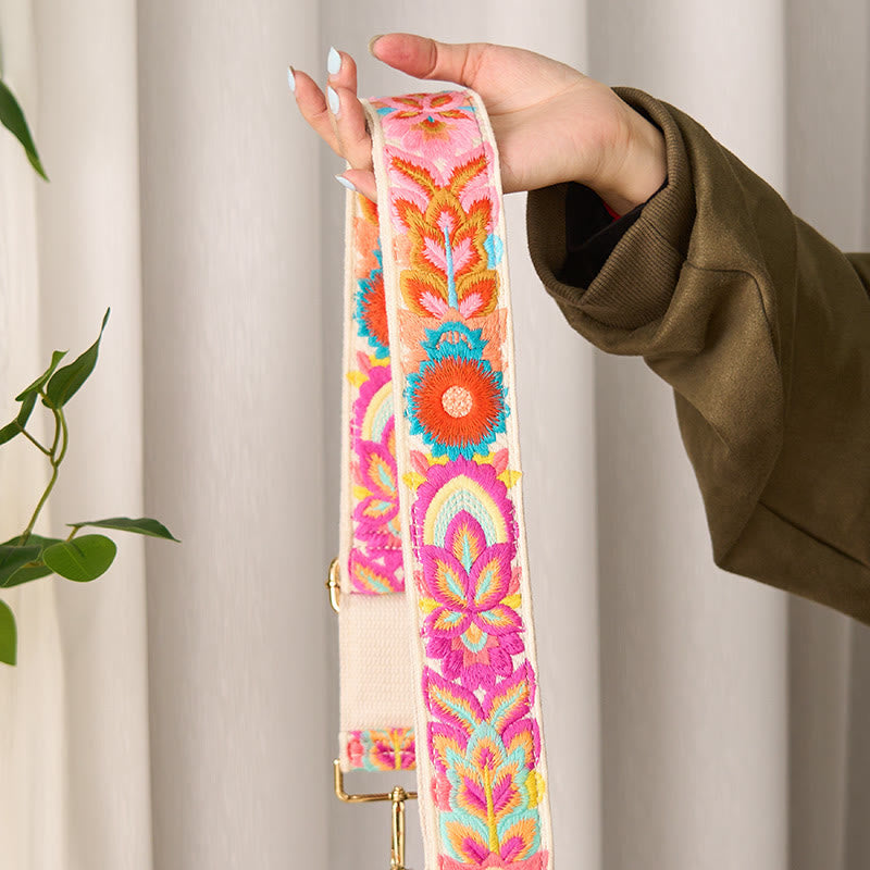 Buddha Stones, mehrfarbige Blumenstickerei, verstellbare Handtaschen, Umhängetaschen, Schultertaschenriemen - image 11