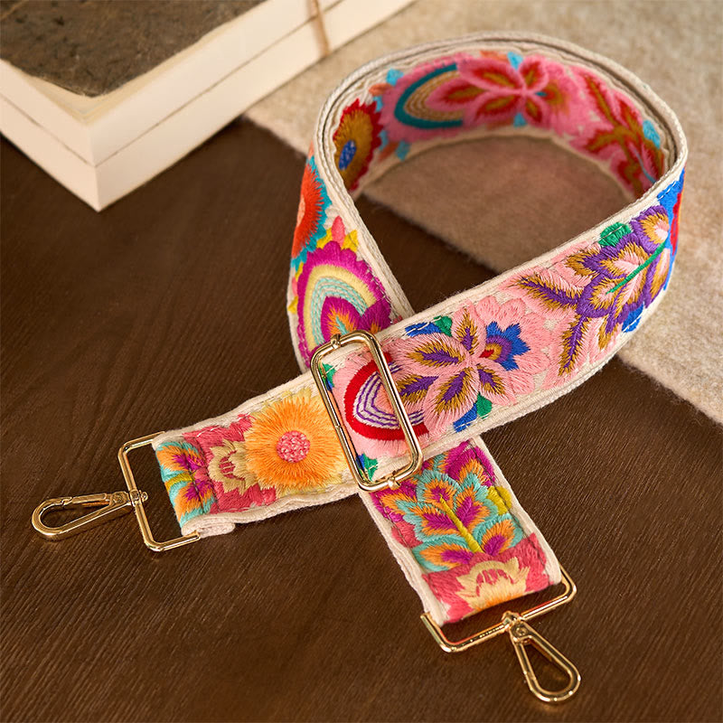 Buddha Stones, mehrfarbige Blumenstickerei, verstellbare Handtaschen, Umhängetaschen, Schultertaschenriemen - image 12