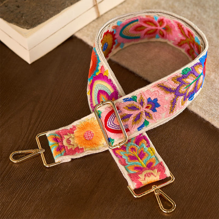 Buddha Stones, mehrfarbige Blumenstickerei, verstellbare Handtaschen, Umhängetaschen, Schultertaschenriemen - image 12