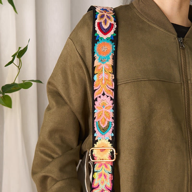 Buddha Stones, mehrfarbige Blumenstickerei, verstellbare Handtaschen, Umhängetaschen, Schultertaschenriemen - image 8