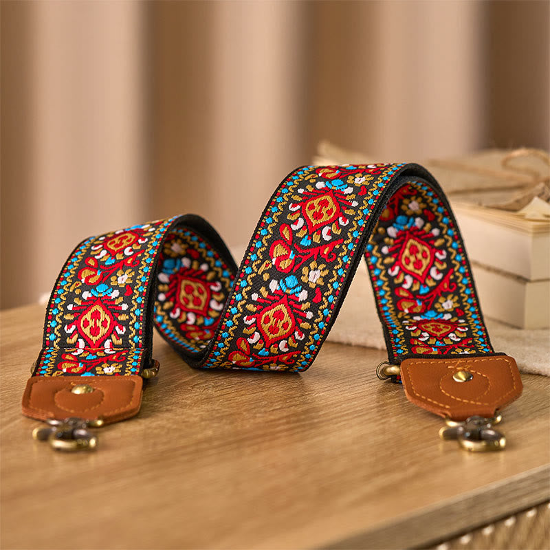 Buddha Stones Braun Schwarz Saflor Jacquard Verstellbare Handtaschen Umhängetasche Schultertasche - Braun - 80-140 cm * 5 cm - image 0