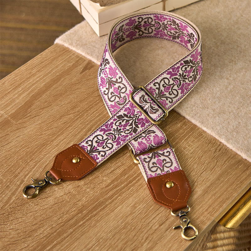 Buddha Stones, Blumen, geometrische Stickerei, verstellbare Handtaschen-, Umhängetaschen- und Schultergurte, Ersatz - Rosa - 80-140 cm * 5 cm - image 10