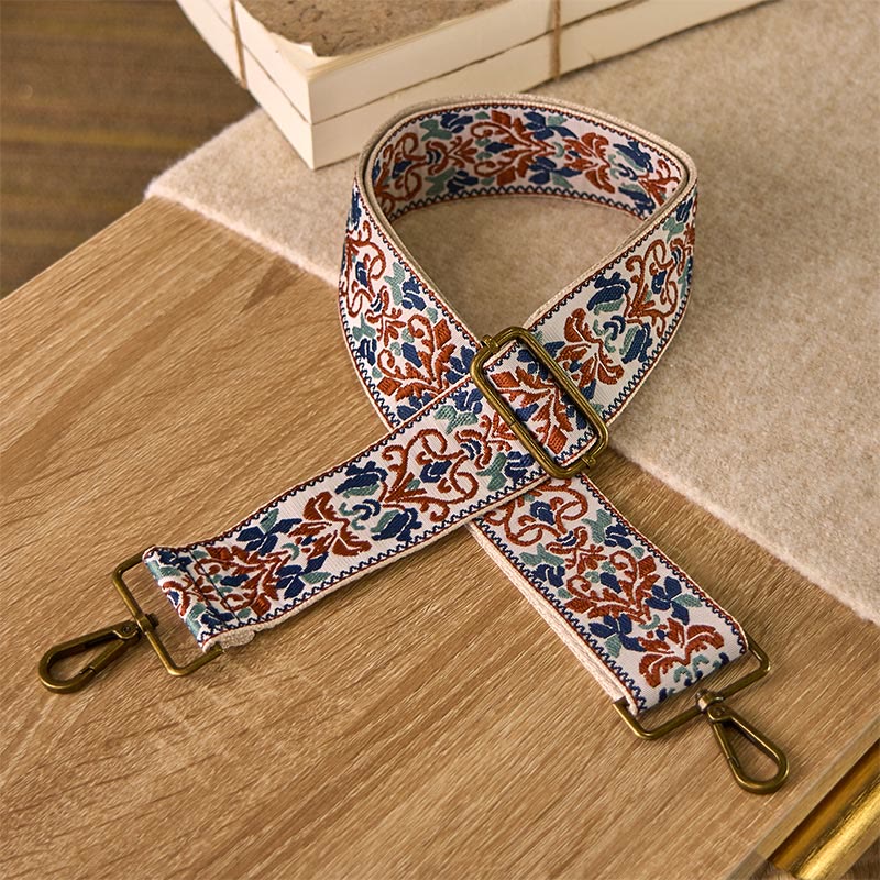 Buddha Stones, böhmische Blumen, geometrische Stickerei, verstellbare Handtaschen, Umhängetaschen, Schultertaschen, Ersatzriemen - Khaki - 75-135 cm * 5 cm - image 9