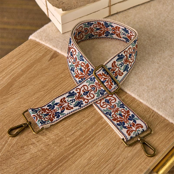 Buddha Stones, böhmische Blumen, geometrische Stickerei, verstellbare Handtaschen, Umhängetaschen, Schultertaschen, Ersatzriemen - Khaki - 75-135 cm * 5 cm - image 9