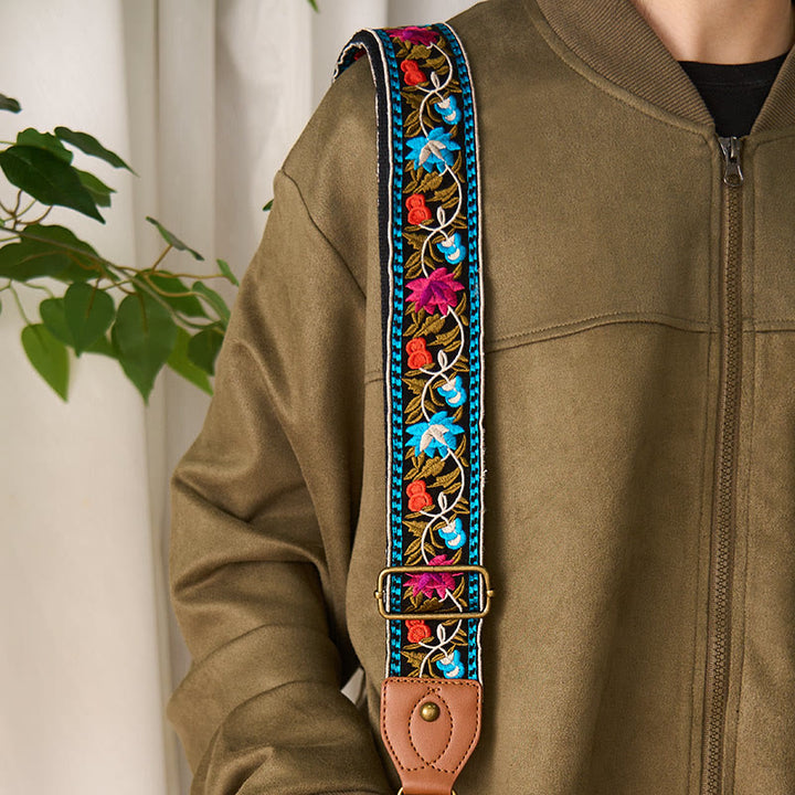 Buddha Stones, böhmische Blumenranken-Stickerei, geometrische Stickerei, verstellbare Handtaschen-, Umhängetaschen- und Schulterriemen, Ersatzriemen - image 6