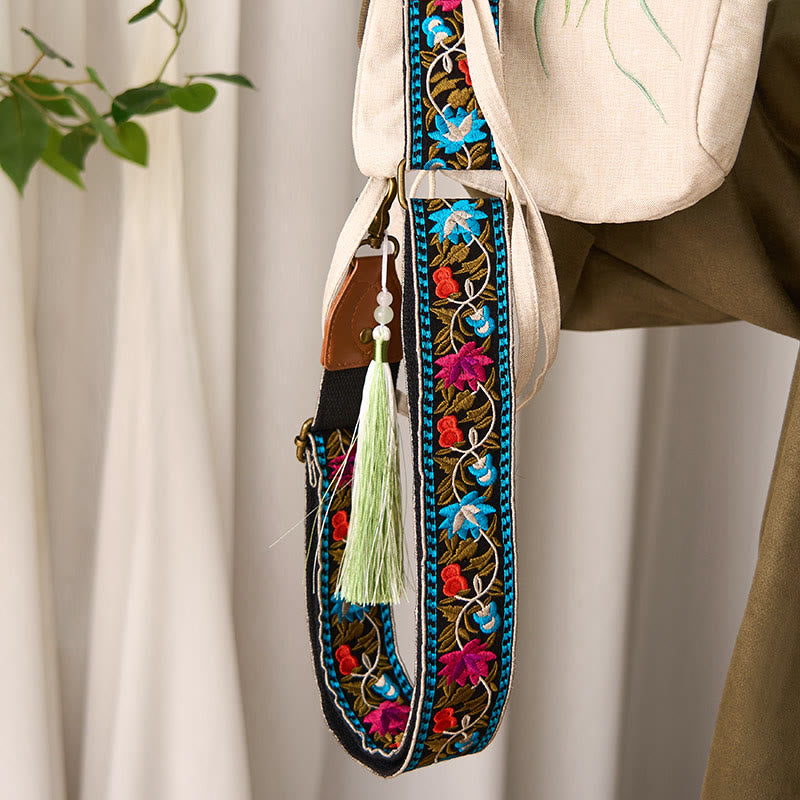 Buddha Stones, böhmische Blumenranken-Stickerei, geometrische Stickerei, verstellbare Handtaschen-, Umhängetaschen- und Schulterriemen, Ersatzriemen - image 5