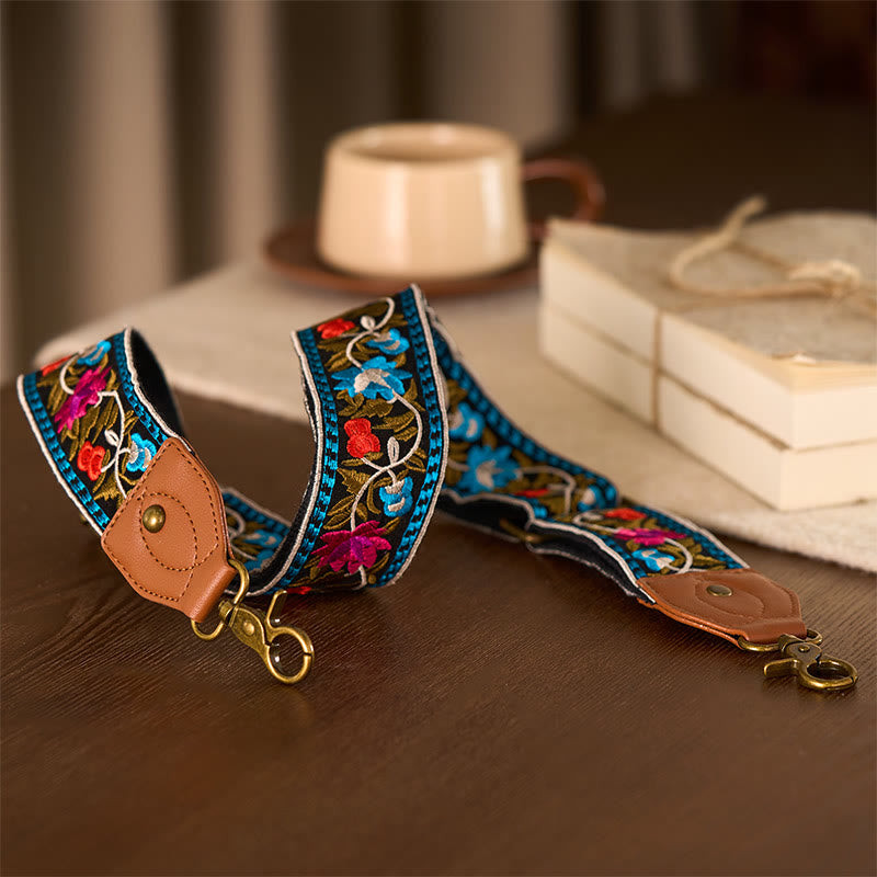 Buddha Stones, böhmische Blumenranken-Stickerei, geometrische Stickerei, verstellbare Handtaschen-, Umhängetaschen- und Schulterriemen, Ersatzriemen - image 3