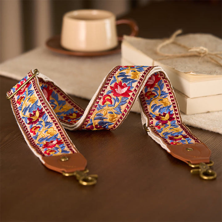 Buddha Stones, böhmische Blumenranken-Stickerei, geometrische Stickerei, verstellbare Handtaschen-, Umhängetaschen- und Schulterriemen, Ersatzriemen - image 11