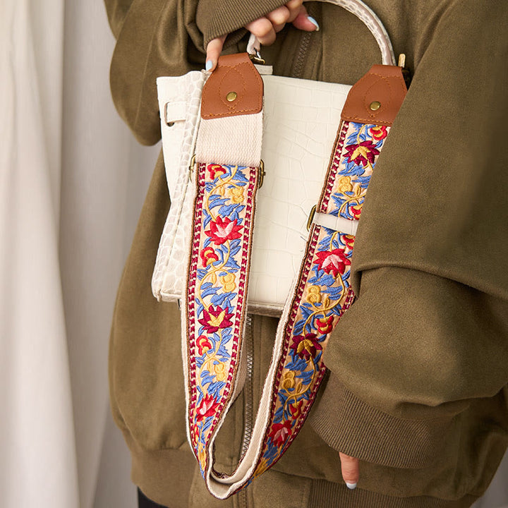 Buddha Stones, böhmische Blumenranken-Stickerei, geometrische Stickerei, verstellbare Handtaschen-, Umhängetaschen- und Schulterriemen, Ersatzriemen - image 14