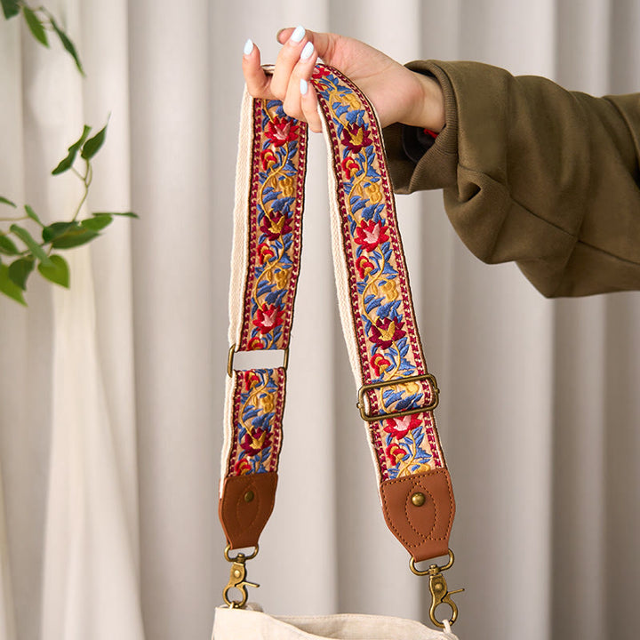 Buddha Stones, böhmische Blumenranken-Stickerei, geometrische Stickerei, verstellbare Handtaschen-, Umhängetaschen- und Schulterriemen, Ersatzriemen - image 12