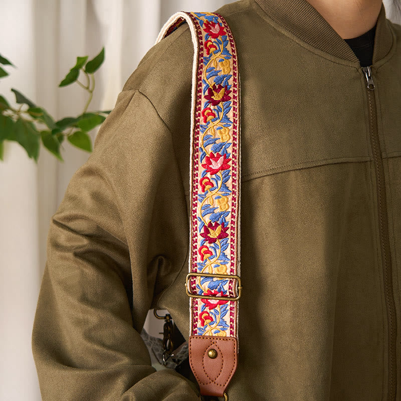 Buddha Stones, böhmische Blumenranken-Stickerei, geometrische Stickerei, verstellbare Handtaschen-, Umhängetaschen- und Schulterriemen, Ersatzriemen - image 13