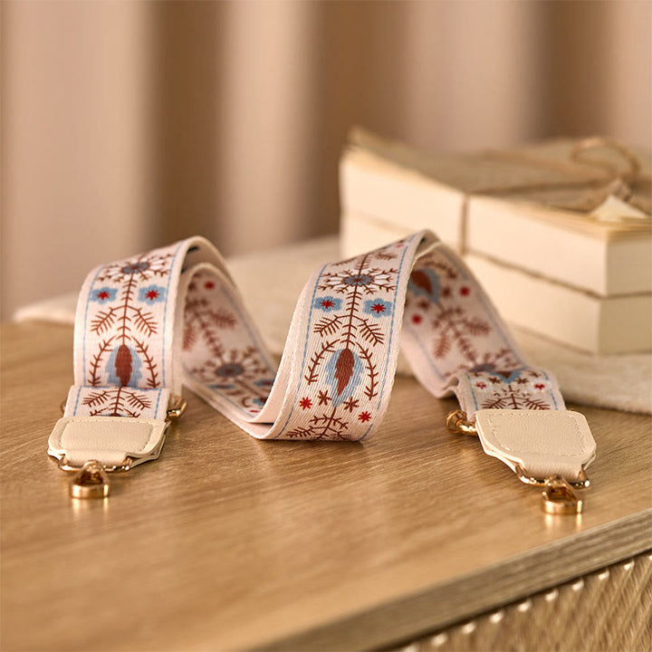 Buddha Stones Bohemian Flower Verstellbare Handtaschen-Umhängetaschen-Schultertaschen-Ersatzriemen - Khaki - 70-135 cm * 3,8 cm - image 0