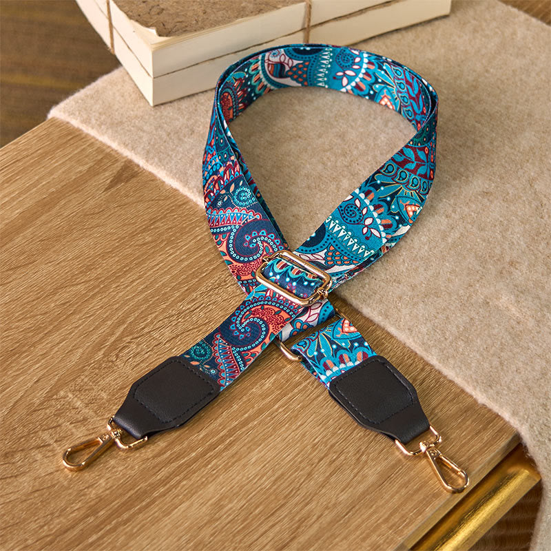 Buddha Stones Bohemian Sunflower Eyes Verstellbare Handtaschen-Umhängetaschen-Schultertaschen-Ersatzriemen - Schwarz - 75–145 cm × 3,8 cm - image 0