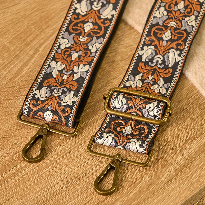 Buddha Stones Bohemian braune Blumenranken verstellbare Handtaschen-Schulterriemen / Umhängetaschen-Trageriemen (Ersatz) - image 4