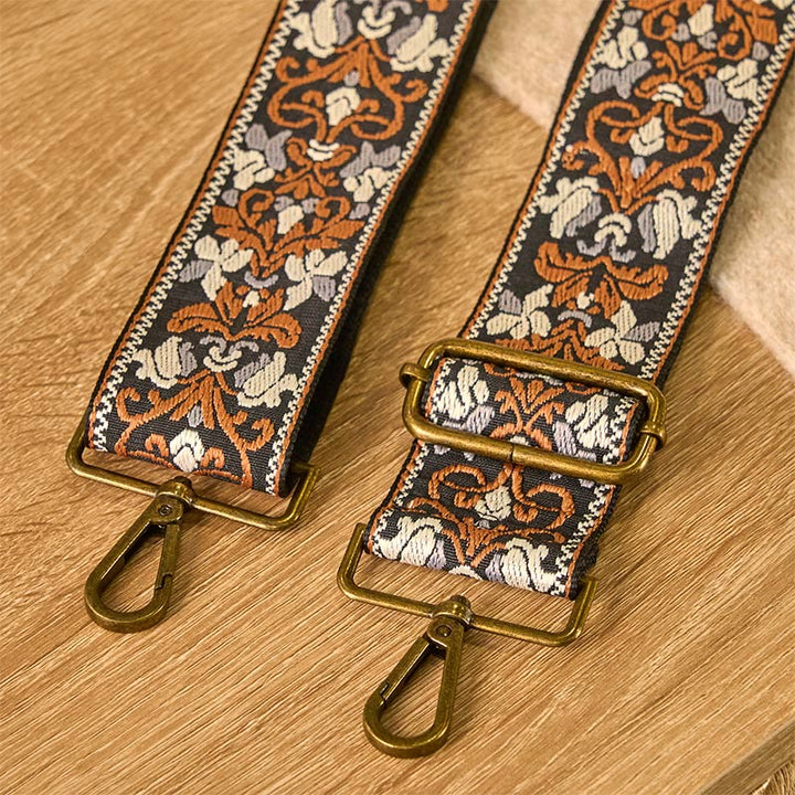 Buddha Stones Bohemian braune Blumenranken verstellbare Handtaschen-Schulterriemen / Umhängetaschen-Trageriemen (Ersatz) - image 4
