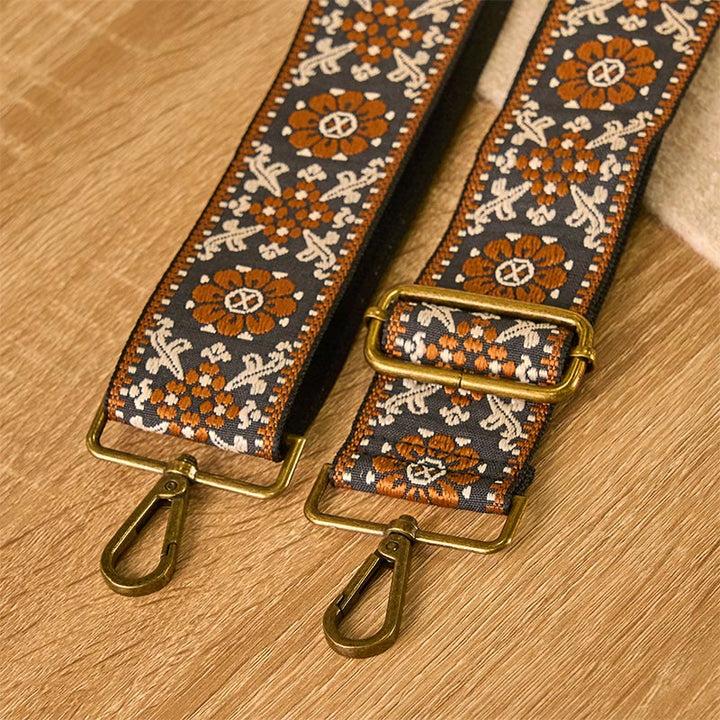 Buddha Stones Boho Braunes Blumenmuster Geometrische Verstellbare Handtaschen Umhängetaschen Schultergurte Ersatz - image 4