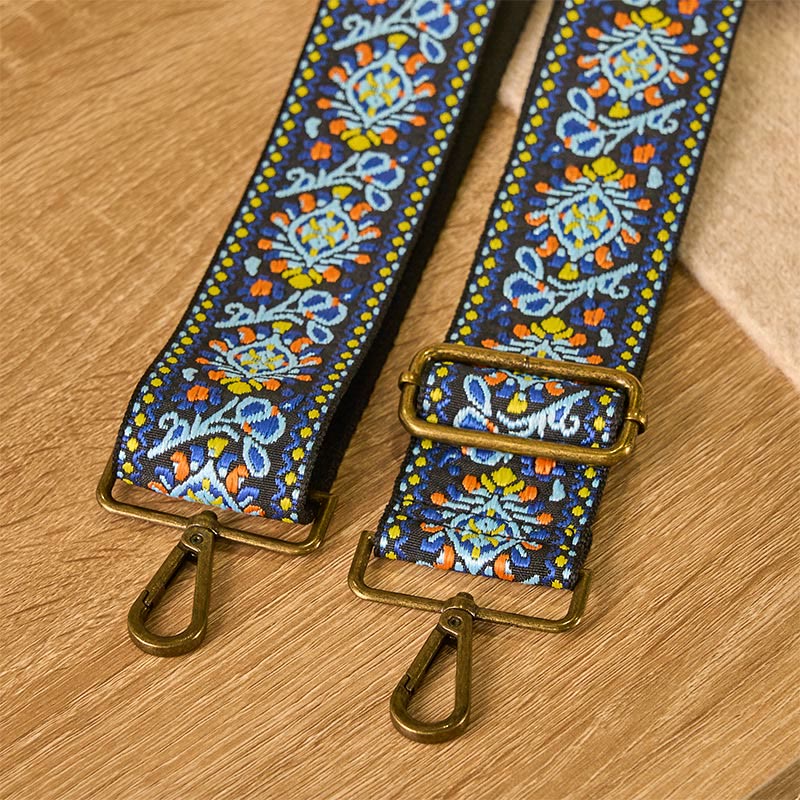 Buddha Stones Boho Marineblaues Blumenmuster Geometrische Verstellbare Handtaschen Umhängetaschen Schultergurte Ersatz - image 4