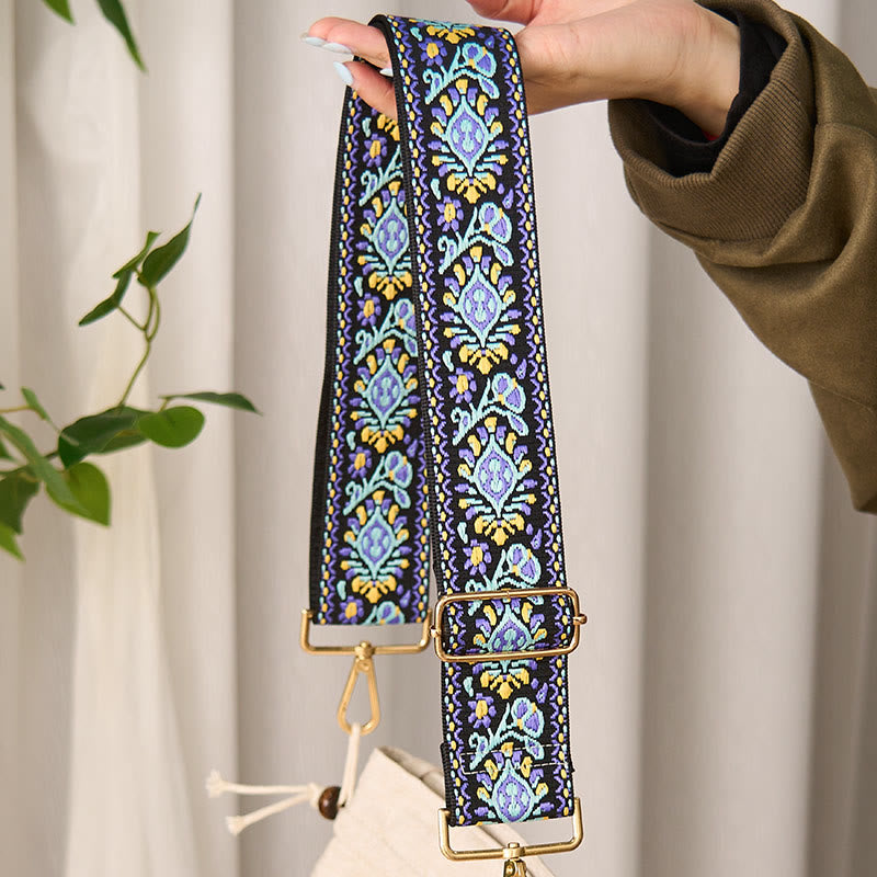 Buddha Stones, böhmische Blumen, geometrische Streifen, Stickerei, verstellbare Handtaschen, Umhängetaschen, Schultertaschen, Taschenriemen, Ersatz - image 2