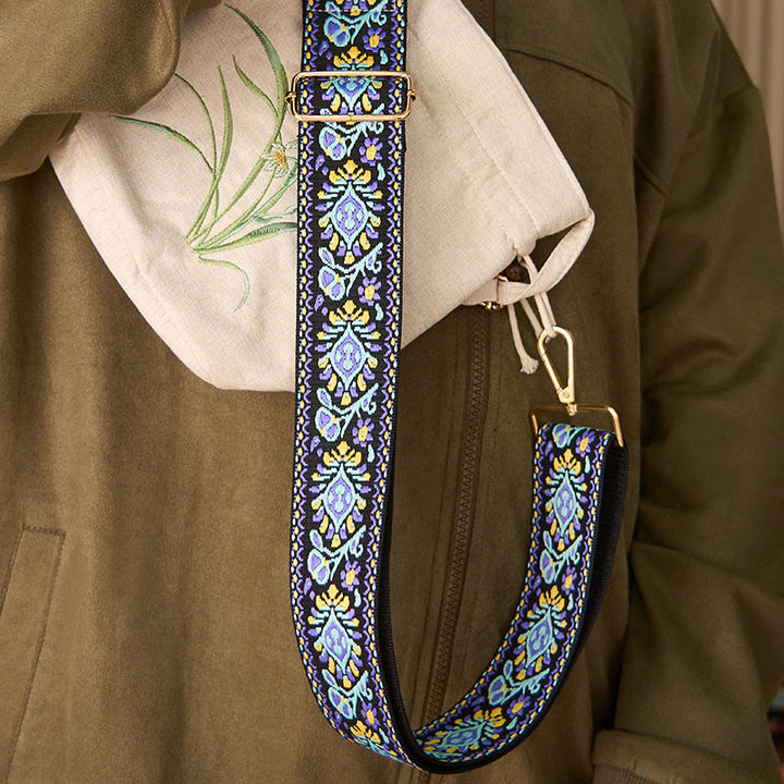 Buddha Stones, böhmische Blumen, geometrische Streifen, Stickerei, verstellbare Handtaschen, Umhängetaschen, Schultertaschen, Taschenriemen, Ersatz - image 6