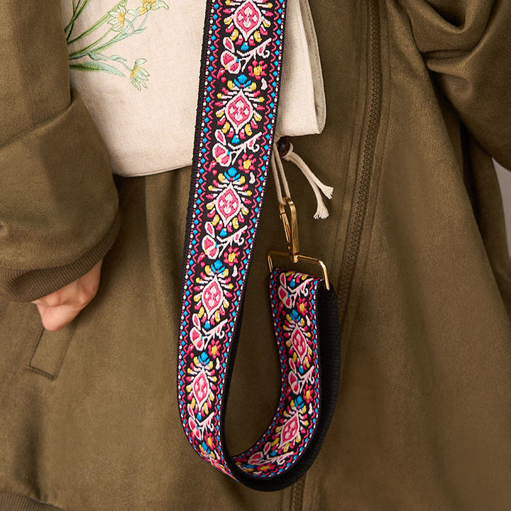 Buddha Stones, böhmische Blumen, geometrische Streifen, Stickerei, verstellbare Handtaschen, Umhängetaschen, Schultertaschen, Taschenriemen, Ersatz - image 16