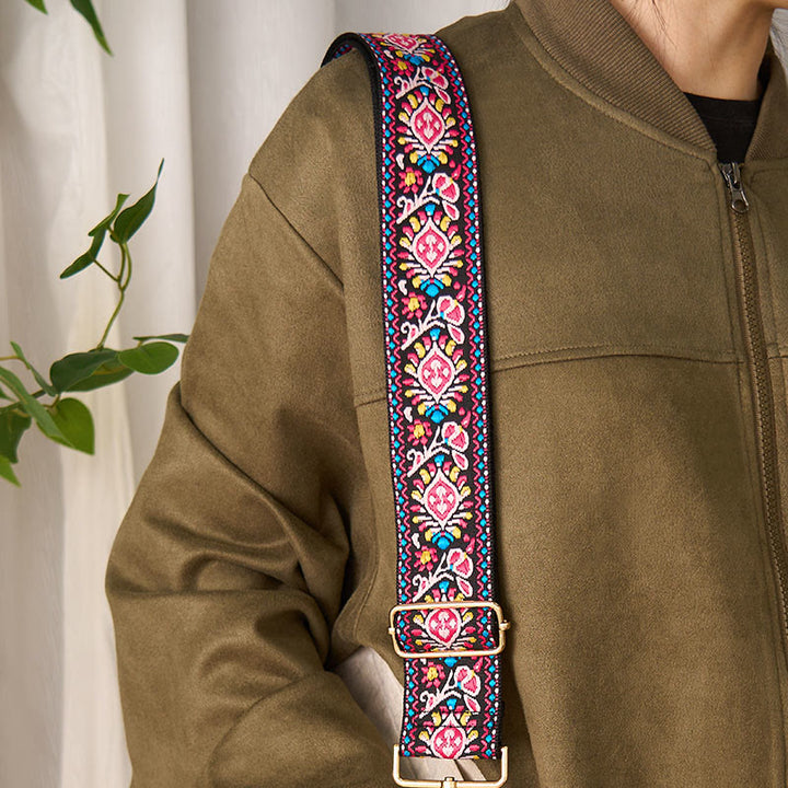 Buddha Stones, böhmische Blumen, geometrische Streifen, Stickerei, verstellbare Handtaschen, Umhängetaschen, Schultertaschen, Taschenriemen, Ersatz - image 15