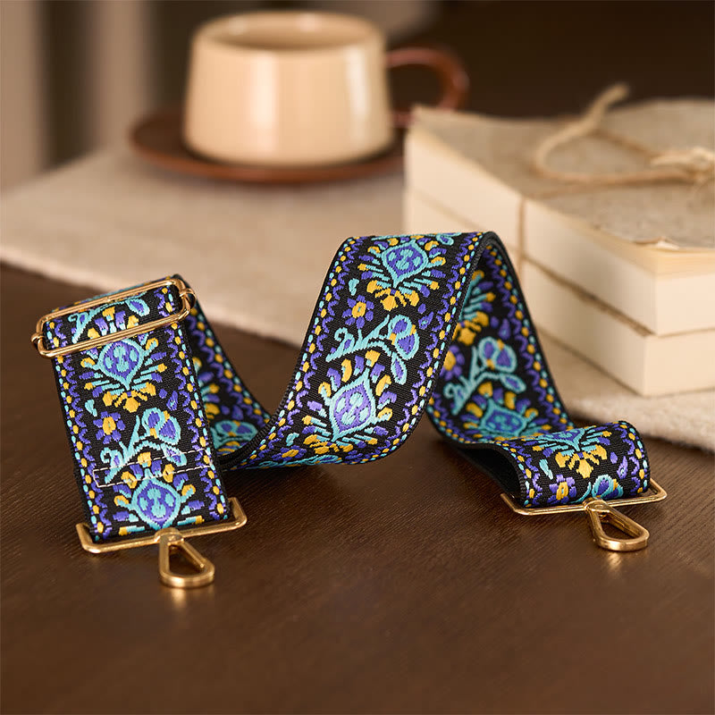 Buddha Stones, böhmische Blumen, geometrische Streifen, Stickerei, verstellbare Handtaschen, Umhängetaschen, Schultertaschen, Taschenriemen, Ersatz - image 5